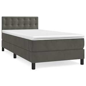 Box spring postel s matrací tmavě šedá 80 x 200 cm samet - obrázek 2