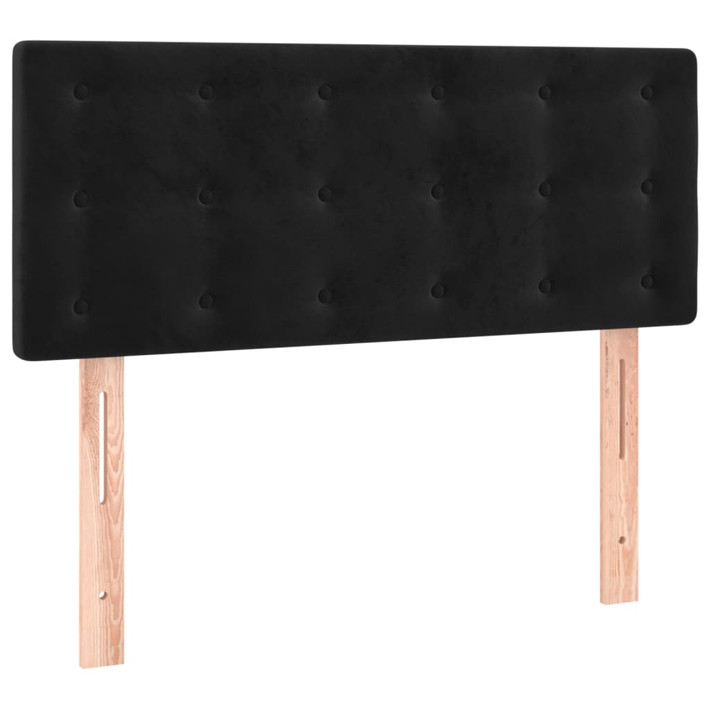 Pat box spring cu saltea, negru, 80x200 cm, catifea