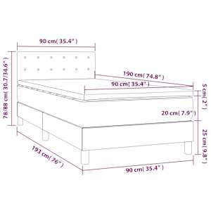 Box spring postelja z vzmetnico temno moder 90x190 cm žamet - slika 7
