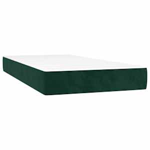 Box spring postel s matrací tmavě zelená 90x200 cm samet - obrázek 5