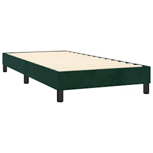 Box spring postelja z vzmetnico temno zelena 90x200 cm žamet - slika 4