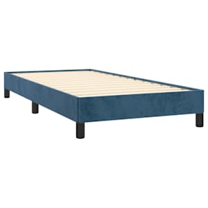 Box spring postelja z vzmetnico temno modra 90x200 cm žamet - slika 4