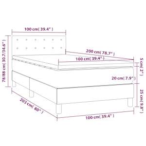 Box spring postelja z vzmetnico roza 100x200 cm žamet - slika 7