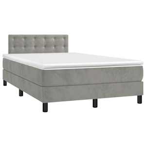Box spring postel s matrací světle šedá 120 x 200 cm samet - obrázek 3