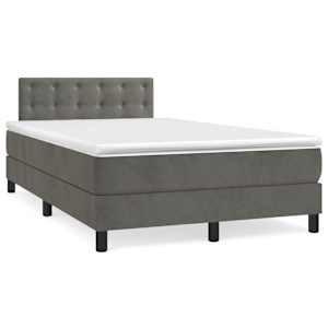 Box spring postel s matrací tmavě šedá 120 x 200 cm samet - obrázek 2