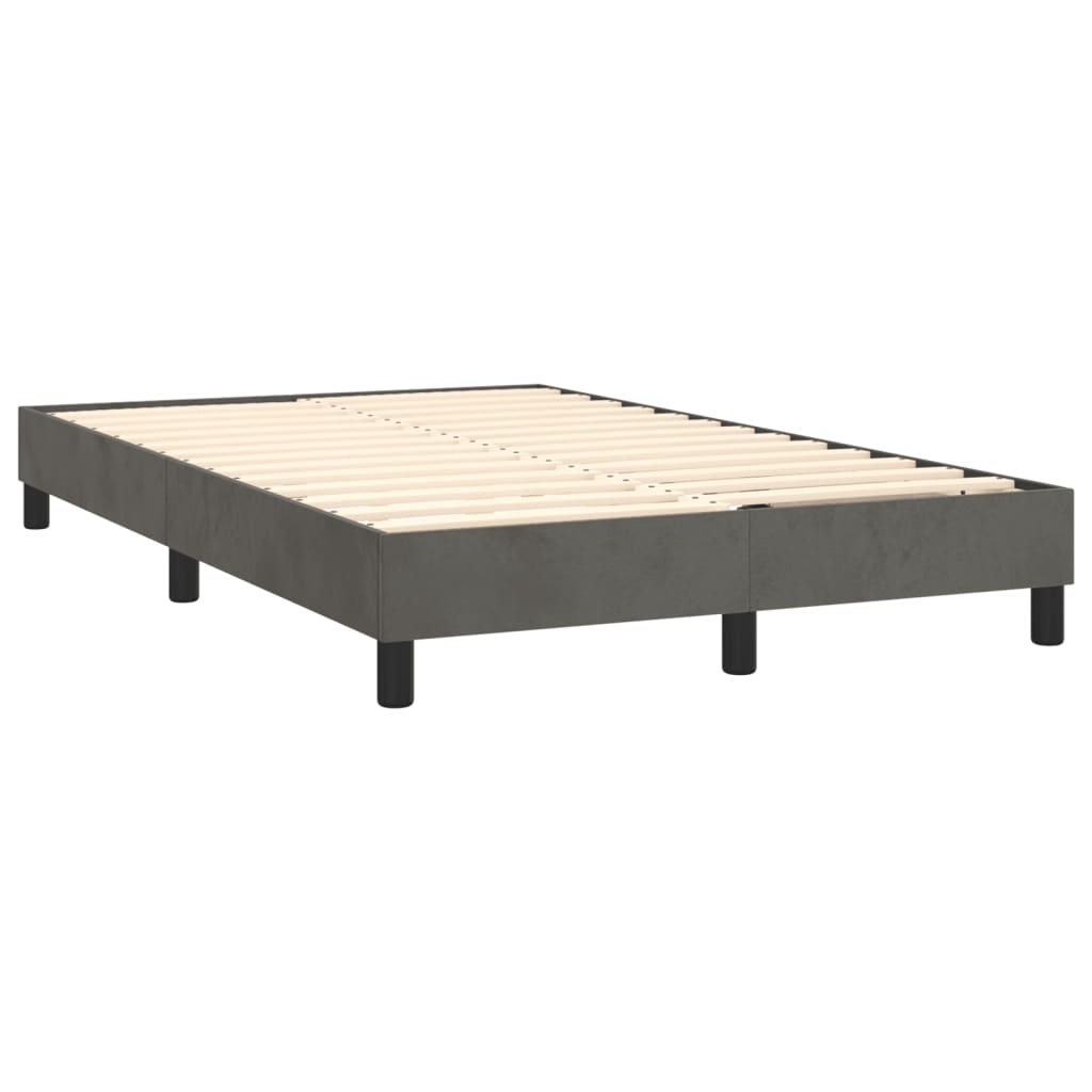 Box spring postel s matrací tmavě šedá 120 x 200 cm samet