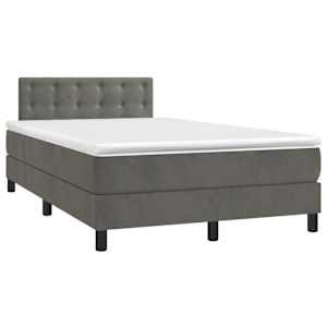 Box spring postel s matrací tmavě šedá 120 x 200 cm samet - obrázek 3