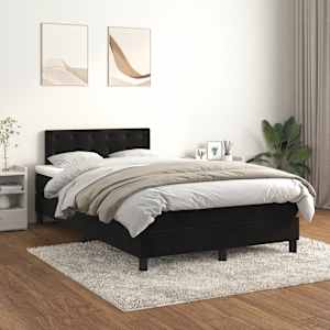 Box spring postel s matrací černá 120 x 200 cm samet - obrázek 1