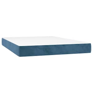 Box spring postelja z vzmetnico temno modra 140x190cm žamet - slika 5