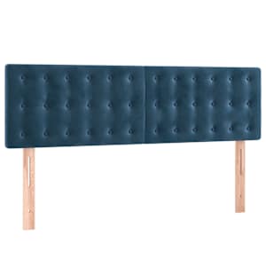Box spring postelja z vzmetnico temno modra 140x190cm žamet - slika 6