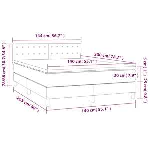 Box spring postel s matrací tmavě šedá 140x200 cm samet - obrázek 7