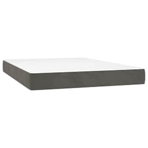 Box spring postelja z vzmetnico temno siva 140x200 cm žamet - slika 5