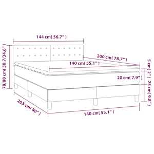 Box spring postel s matrací černá 140x200 cm samet - obrázek 7