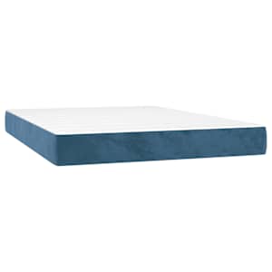 Box spring postelja z vzmetnico temno modra 140x200 cm žamet - slika 5