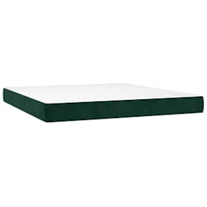 Box spring postelja z vzmetnico temno zelena 160x200 cm žamet - slika 5