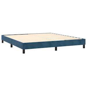 Box spring postelja z vzmetnico temno modra 160x200 cm žamet - slika 4