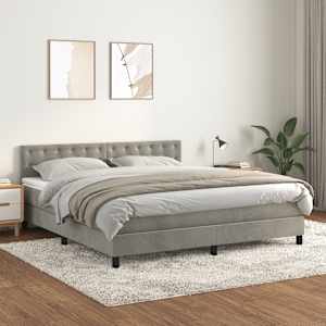 Box spring postel s matrací světle šedá 180x200 cm samet - obrázek 1