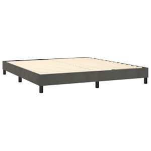 Box spring postelja z vzmetnico temno siva 180x200 cm žamet - slika 4