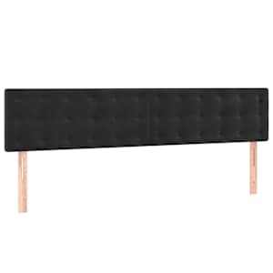 Box spring postelja z vzmetnico črna 180x200 cm žamet - slika 6
