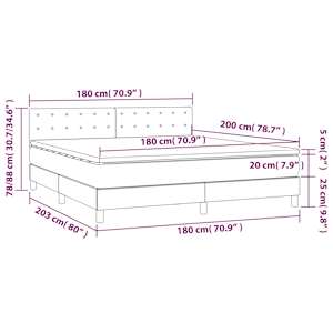 Box spring postel s matrací tmavě modrá 180x200 cm samet - obrázek 8