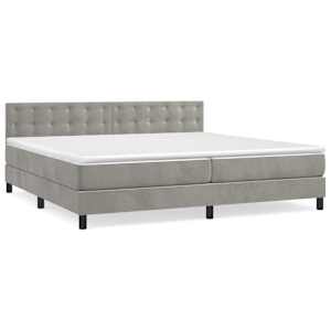 Box spring postel s matrací světle šedá 200x200 cm samet - obrázek 2