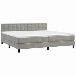 Box spring postel s matrací světle šedá 200x200 cm samet - obrázek 3
