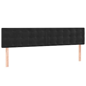 Box spring postelja z vzmetnico črna 200x200 cm žamet - slika 6