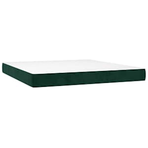 Box spring postelja z vzmetnico temno zelena 200x200 cm žamet - slika 5