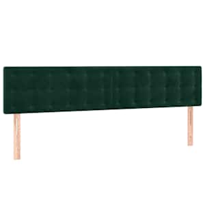 Box spring postelja z vzmetnico temno zelena 200x200 cm žamet - slika 6