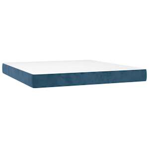 Box spring postelja z vzmetnico temno modra 200x200 cm žamet - slika 5