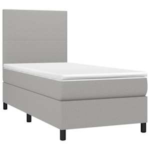 Box spring postel s matrací světle šedá 90x190 cm textil - obrázek 3