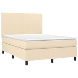 vidaXL Rams&auml;ng med madrass gr&auml;ddvit 140x190 cm tyg
