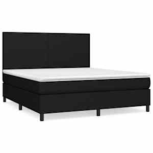 Box spring postel s matrací černá 160x200 cm textil - obrázek 2