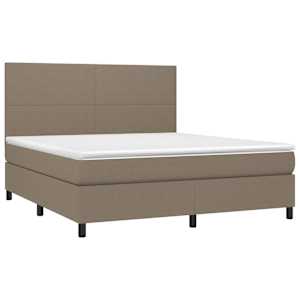 Box spring postelja z vzmetnico taupe 160x200 cm blago - slika 3