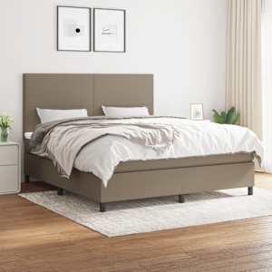 Box spring postel s matrací taupe 160x200 cm textil - obrázek 1