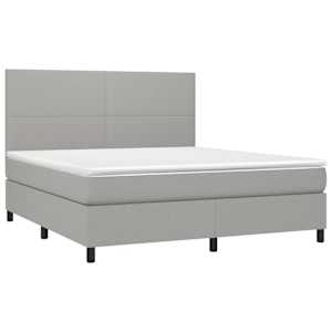 Box spring postel s matrací světle šedá 180 x 200 cm textil - obrázek 3