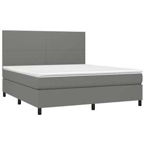 Box spring postelja z vzmetnico temno siva 180x200 cm blago - slika 3