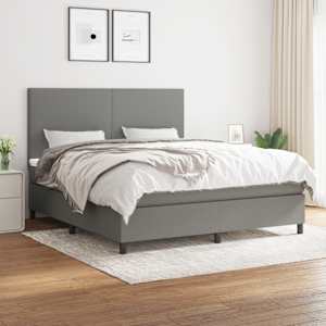 Box spring postel s matrací tmavě šedá 180x200 cm textil - obrázek 1