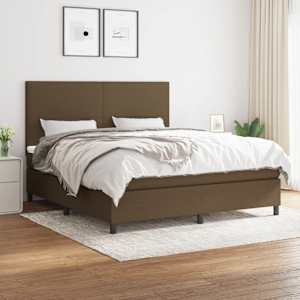 Box spring postel s matrací tmavě hnědá 180x200 cm textil - obrázek 1