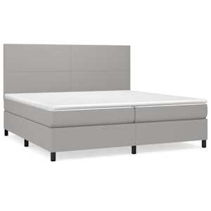 Box spring postel s matrací světle šedá 200 x 200 cm textil - obrázek 2