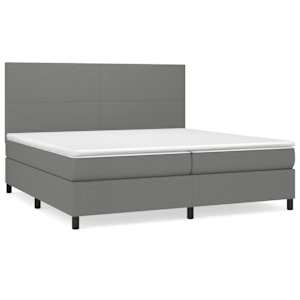 Box spring postel s matrací tmavě šedá 200x200 cm textil - obrázek 2