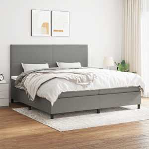 Box spring postel s matrací tmavě šedá 200x200 cm textil - obrázek 1