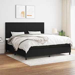 Box spring postel s matrací černá 200x200 cm textil - obrázek 1