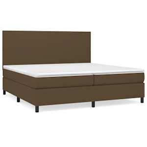 Box spring postel s matrací tmavě hnědá 200x200 cm textil - obrázek 2