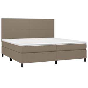 Box spring postel s matrací taupe 200x200 cm textil - obrázek 3