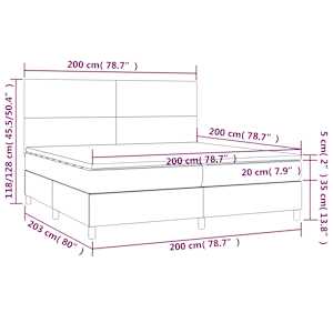 Box spring postel s matrací krémová 200x200 cm textil - obrázek 6