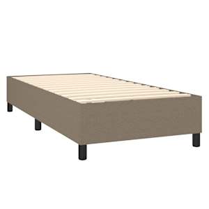 Box spring postelja z vzmetnico taupe 90x190 cm blago - slika 4