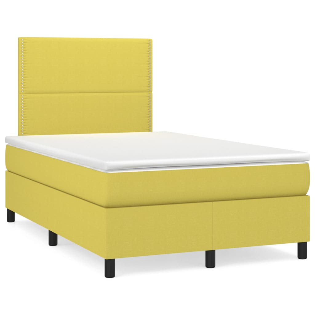 Box spring postel s matrací zelená 120x200 cm textil - obrázek 2