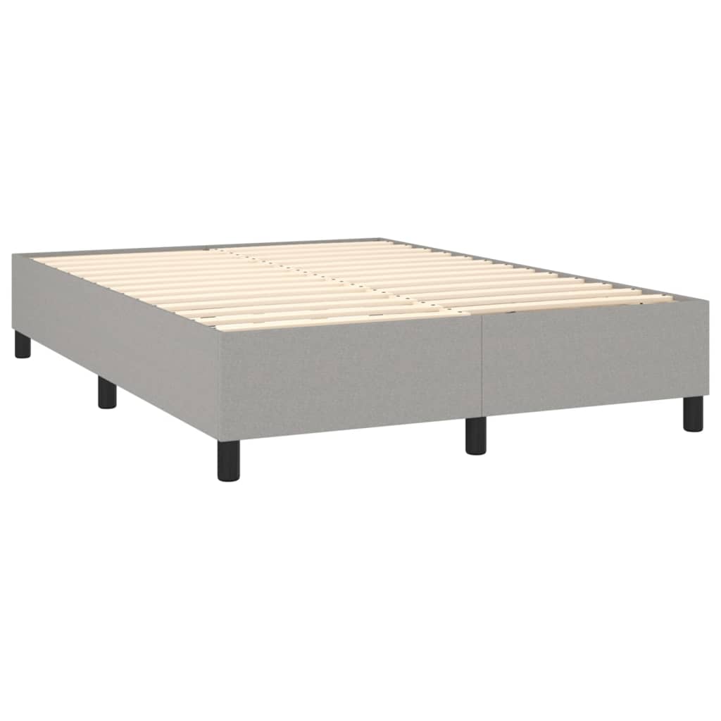 Box spring posteljni z vzmetnico svetlo siv 140x190 cm blago