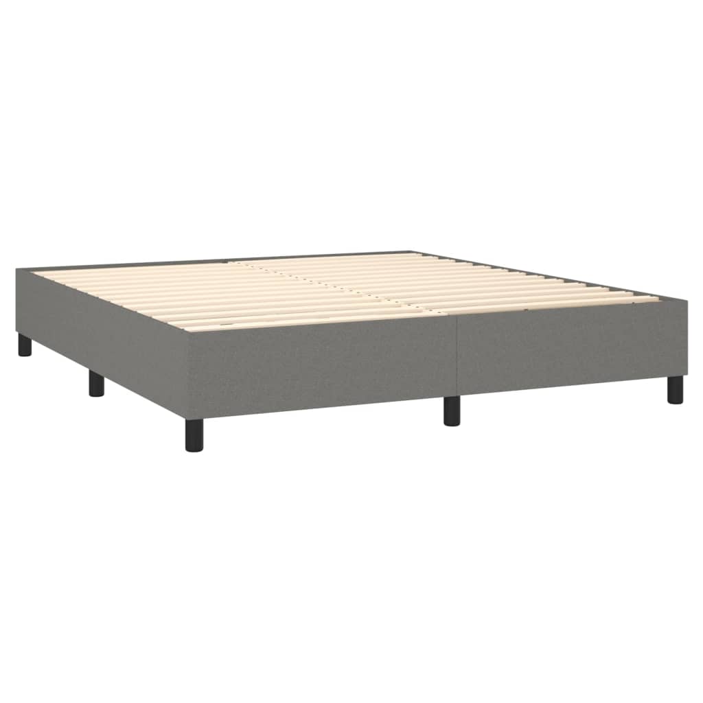 Box spring postelja z vzmetnico temno siva 160x200 cm blago